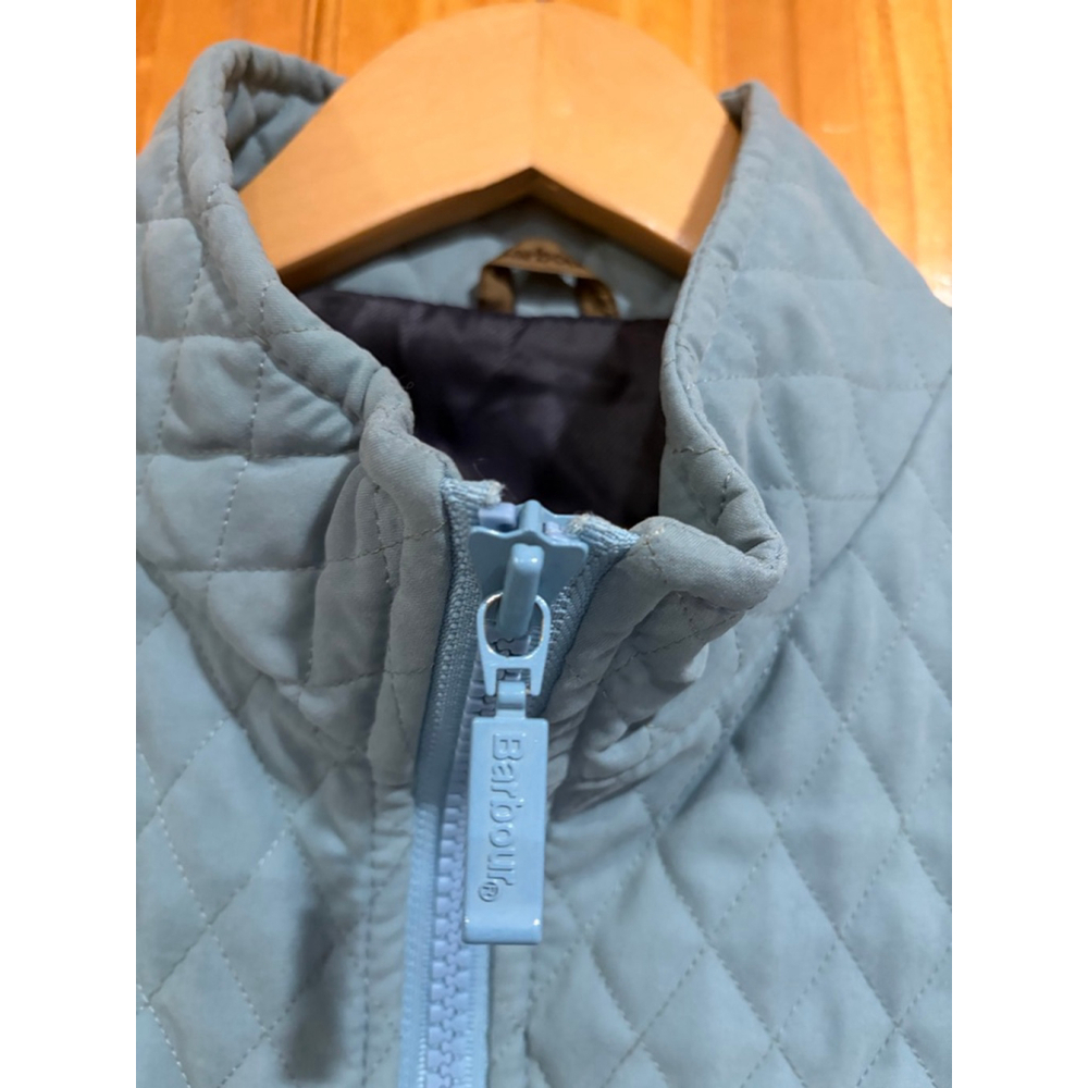 Barbour Quilted Vest Blue Diamond Quilt Zip Pockets Women’s US 10 UK 14 - Picture 7 of 11